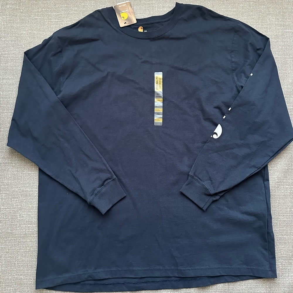 Carhartt Men’s Long Sleeve T Shirt Dark Navy Blue Original Fit 2XL NWT Crew neck